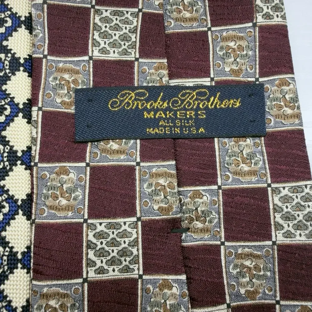Brooks Brothers 3 Silk Ties Vintage Madder USA Preppy Heritage Geometric